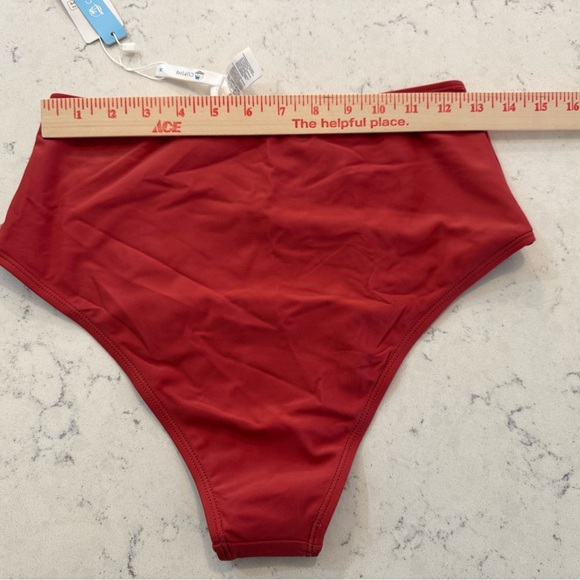 Cupshe Marsala twisted high waisted bikini bottoms Size Medium swim suit - Picture 2 of 9